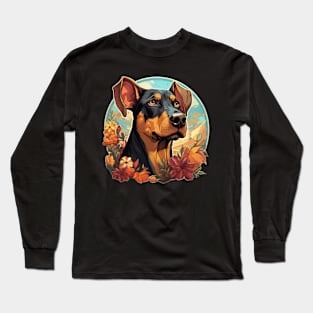 Doberman Pinscher Floral Cottagecore Long Sleeve T-Shirt